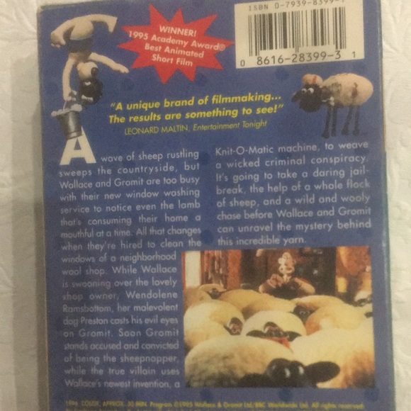 VTG. 1995 VHS#8399 video Tape. WALKACE & GROMIT. A CLOSE SHAVE. - Picture 3 of 8